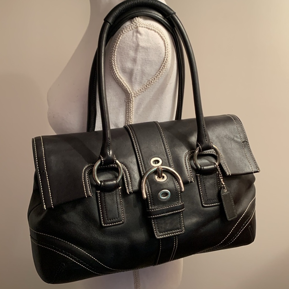 Coach Soho Hampton Black Leather Satchel